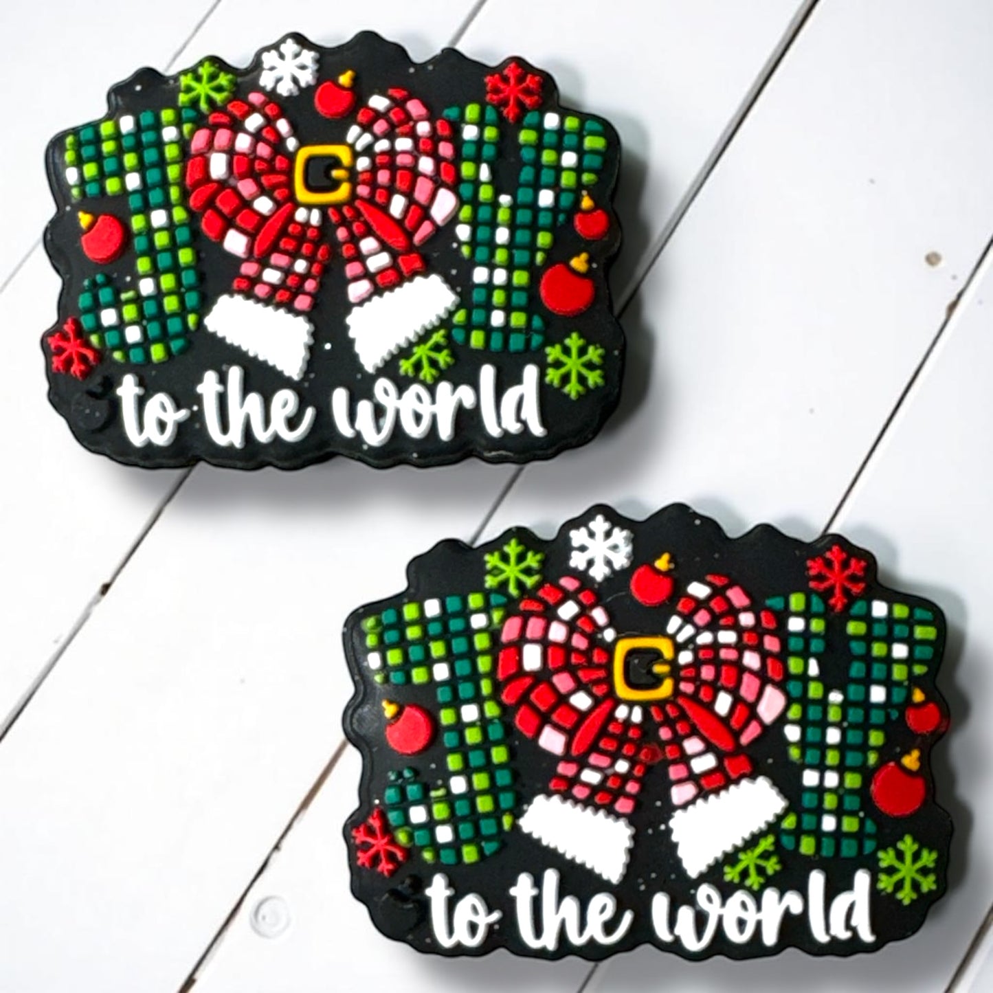 X111- "Joy to The World" Silicone Focal Bead