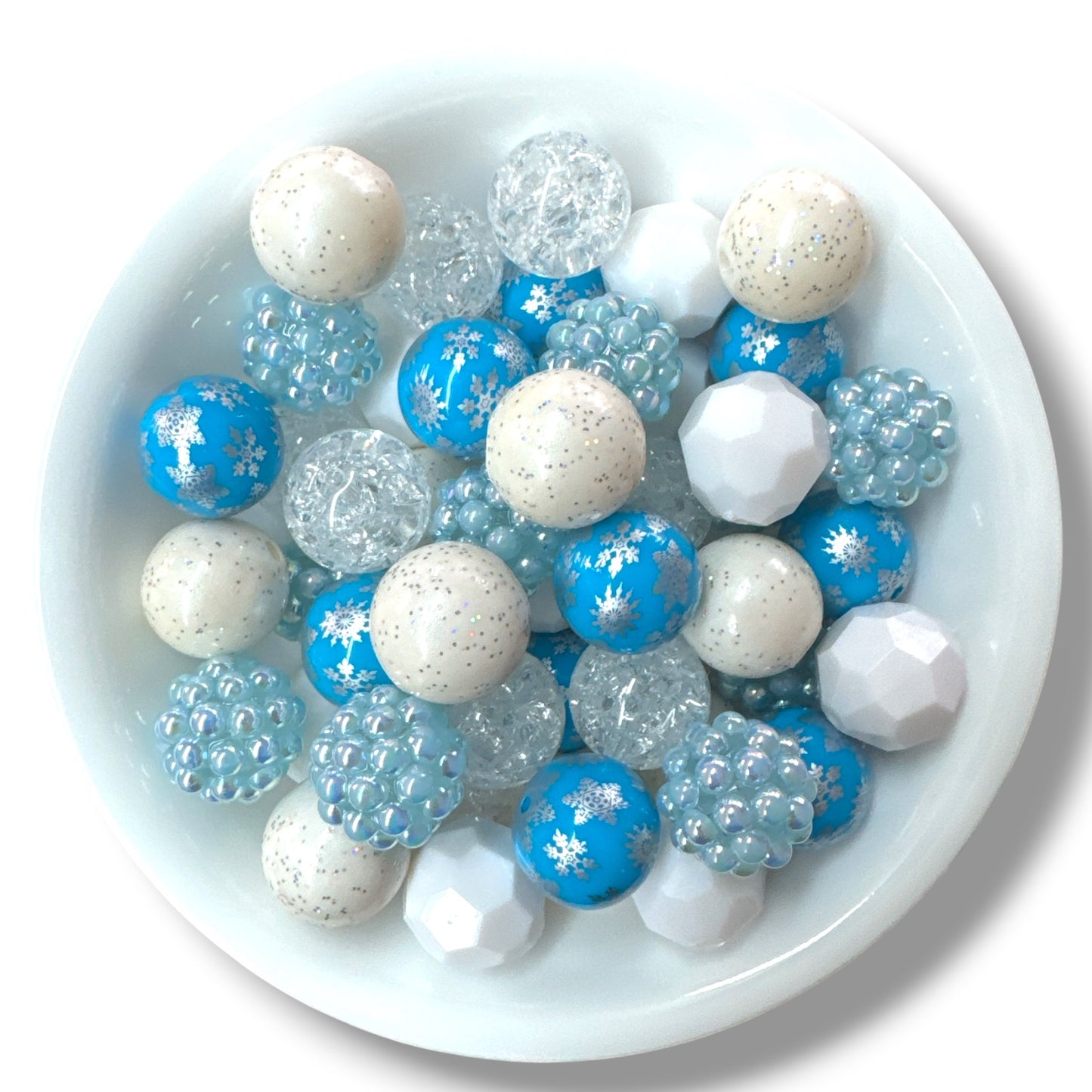 CK- 239- ❄️ “Winter Snowflake” (50 Count) Acrylic Bead Pack ❄️