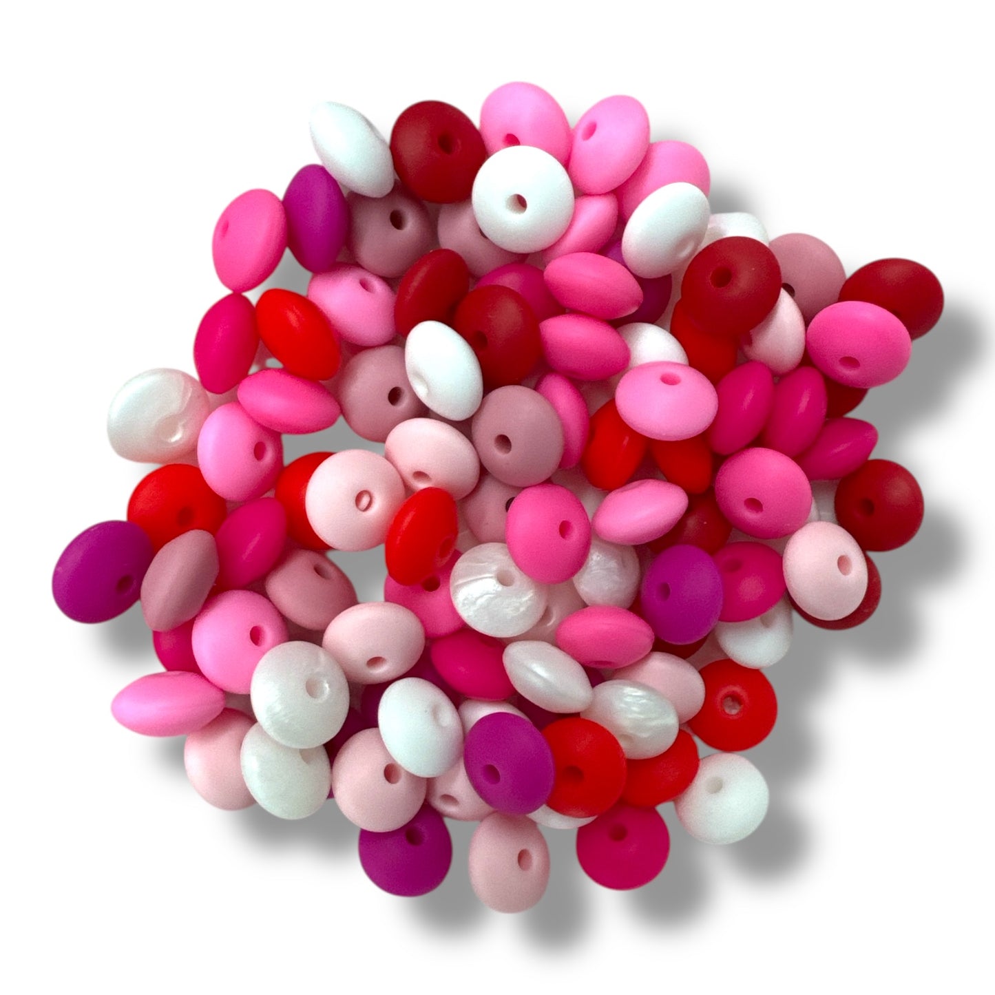 CK-103 - 💖 Valentine’s Day Love Mix – 12mm Silicone Lentil Beads (100 Count)