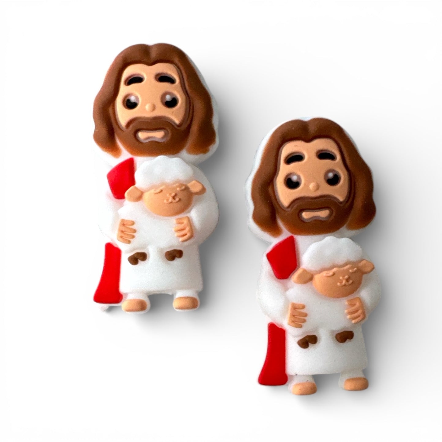 X065- “3D Jesus” Silicone Focal Bead (1 Count)