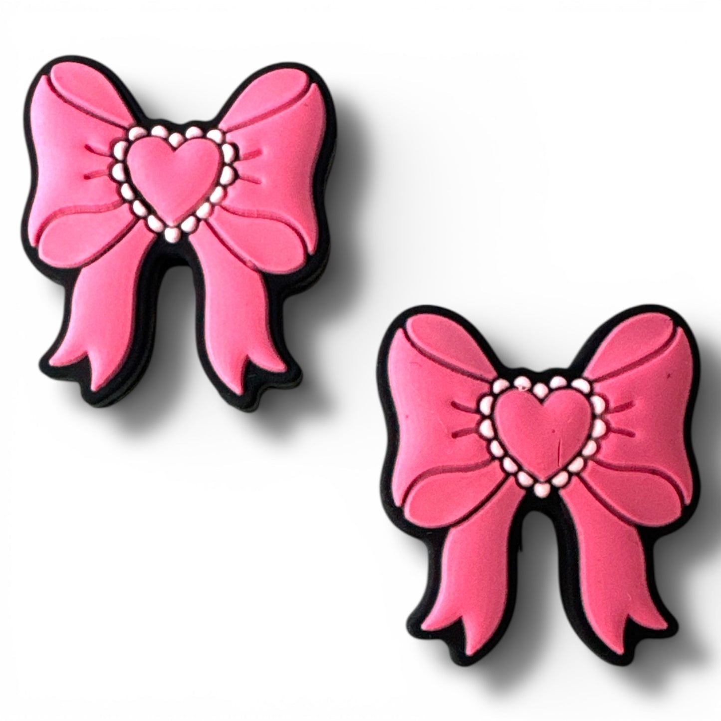 X035- “Pink Bow” Silicone Focal Bead (1 Count)