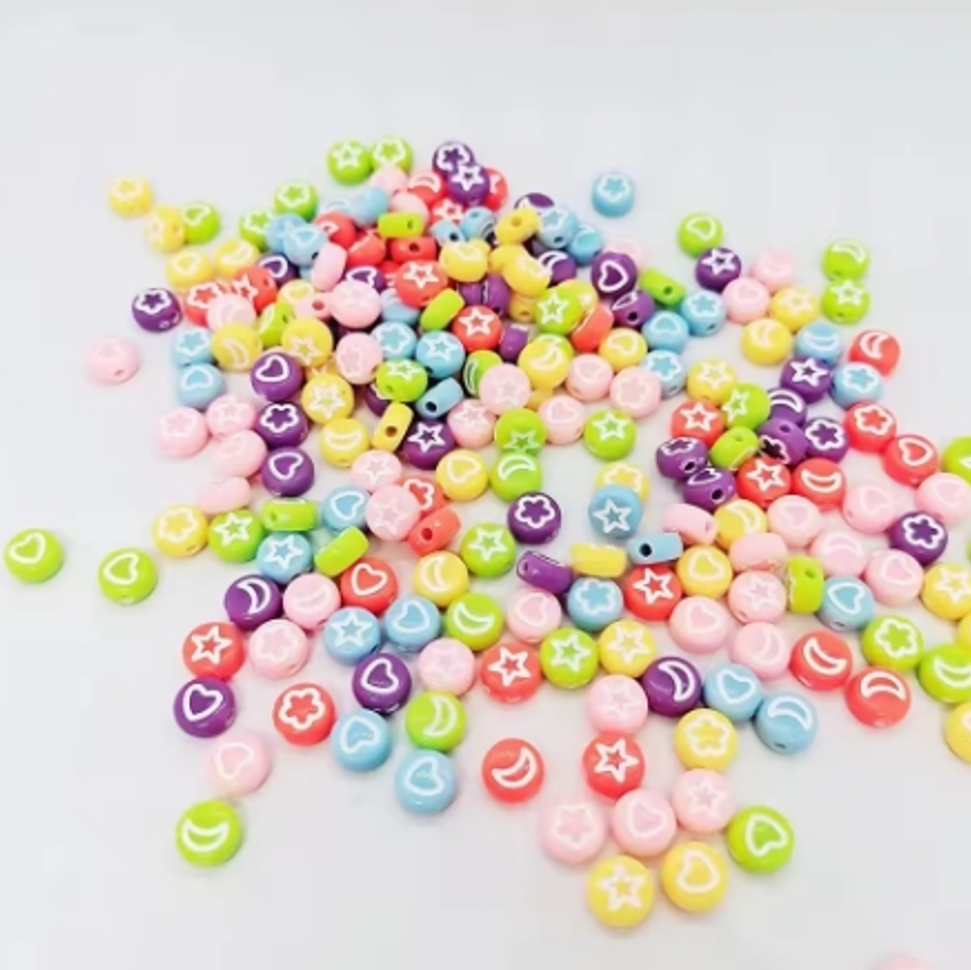 SL-2 - 4 x 7mm (1,650 Count) Mixed "Color / Shapes" Acrylic Letter Bead Pack