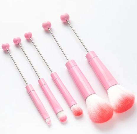 SL- 22 - Pink Beadable Makeup Brush 5 Piece Set