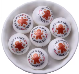 #911 - "Sugar & Spice Cookie Co." Acrylic Beads (1 Count)