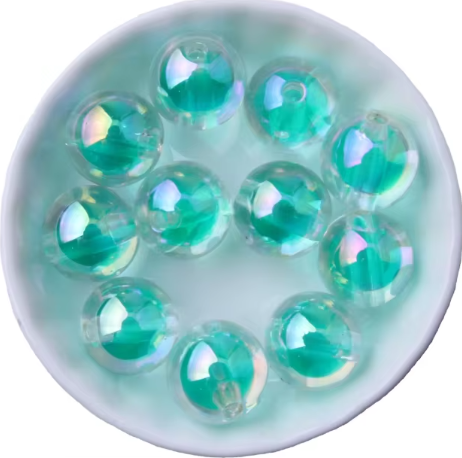 #286- 16mm "Aqua Bubbles" Acrylic Bead (1 Count)