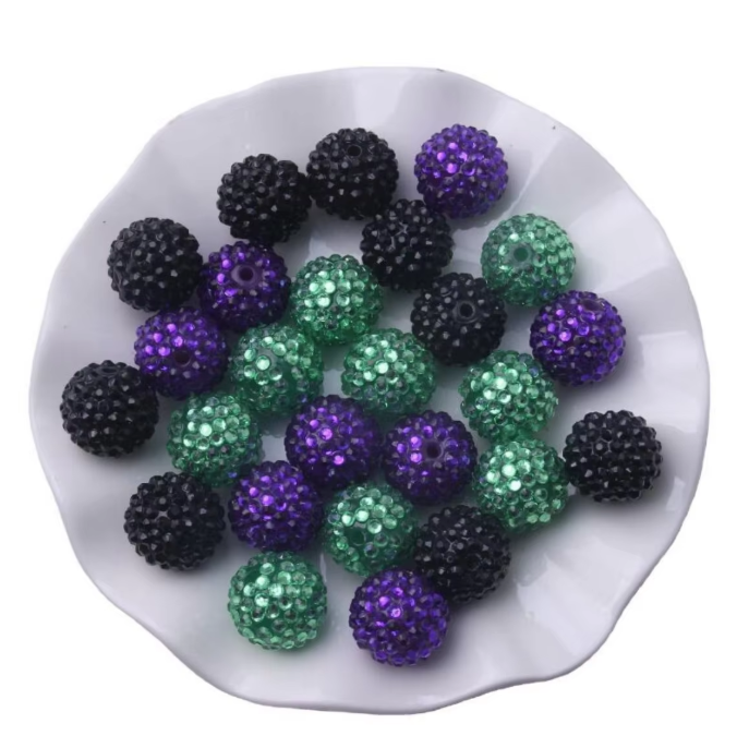 Z/26- 20mm Halloween (Mix B) Rhinestone Acrylic Beads (100 Count)