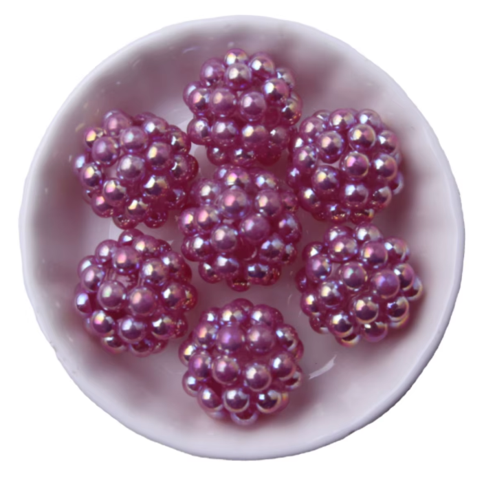 #1160- 20mm "Dark Purple" Opal Berry Acrylic Bead (1 Count)