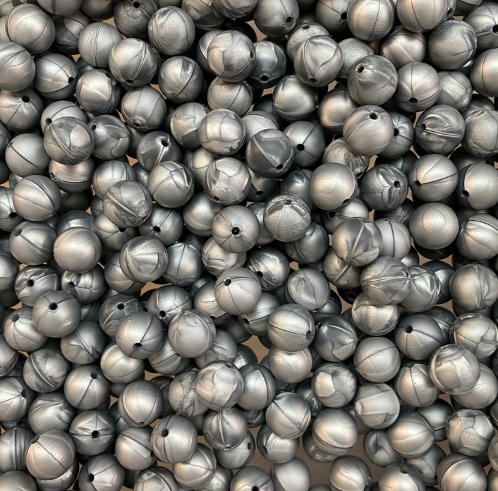 c 05 / 12mm - Pearl Silver Silicone Bead