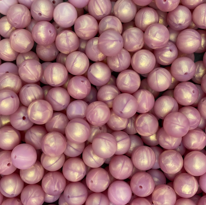 c 38 / 12mm - Pearl Rose Gold Silicone Bead