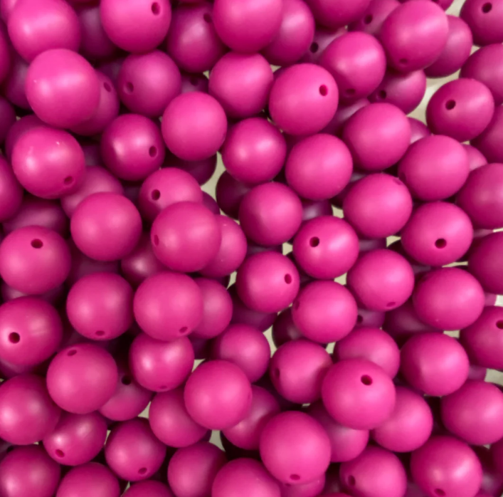 c 45 / 12mm - Raspberry Silicone Bead