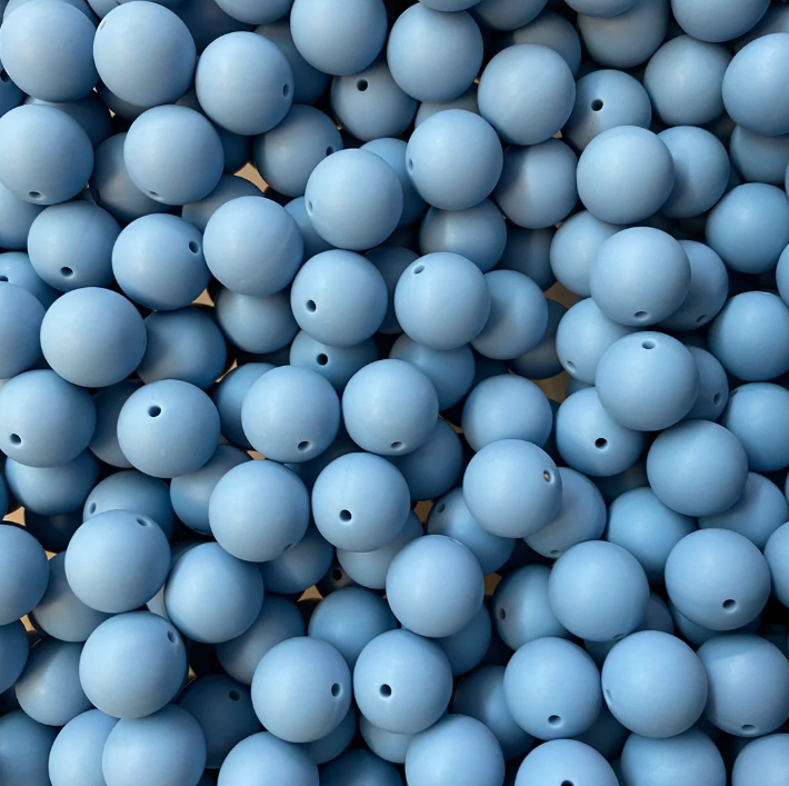 c 64/ 12mm - Medium Blue Silicone Bead