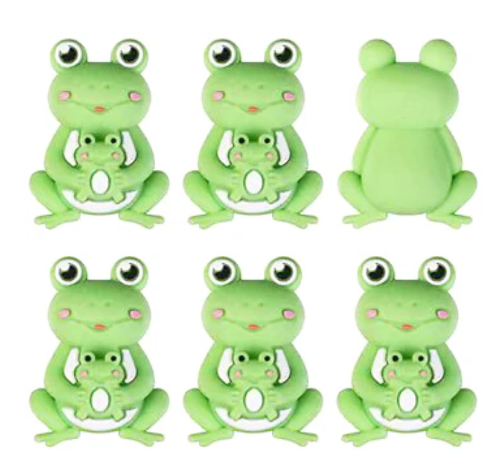 X076- "Parent & Baby- Frogs" Silicone Focal Bead for DIY Crafts (1 Count)