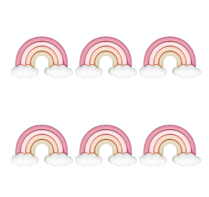 X047- "Rainbow" 3D Silicone Focal Bead for DIY Crafts (1 Count)