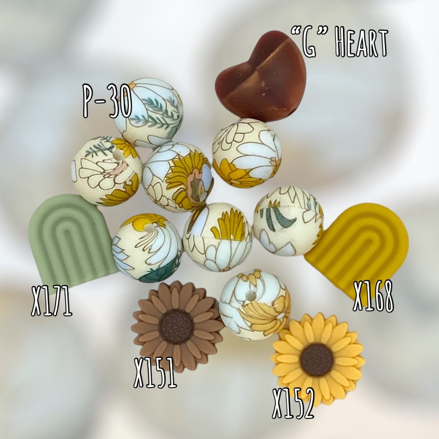 #717 - 15mm “Daisy" Silicone Beads