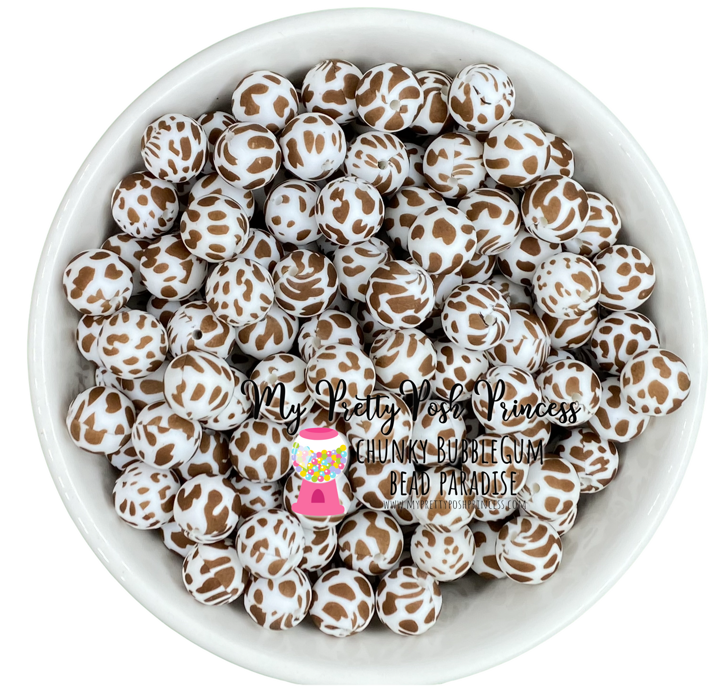 #764 - 19mm “Chocolate Moo” Silicone Beads