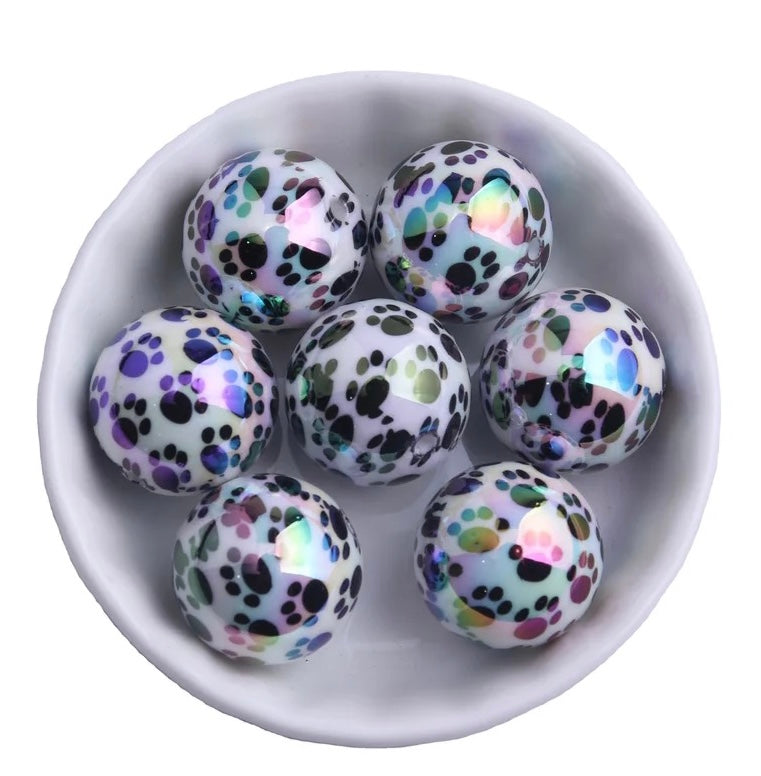 #814- Opal Paw Acrylic Beads (1 Count)
