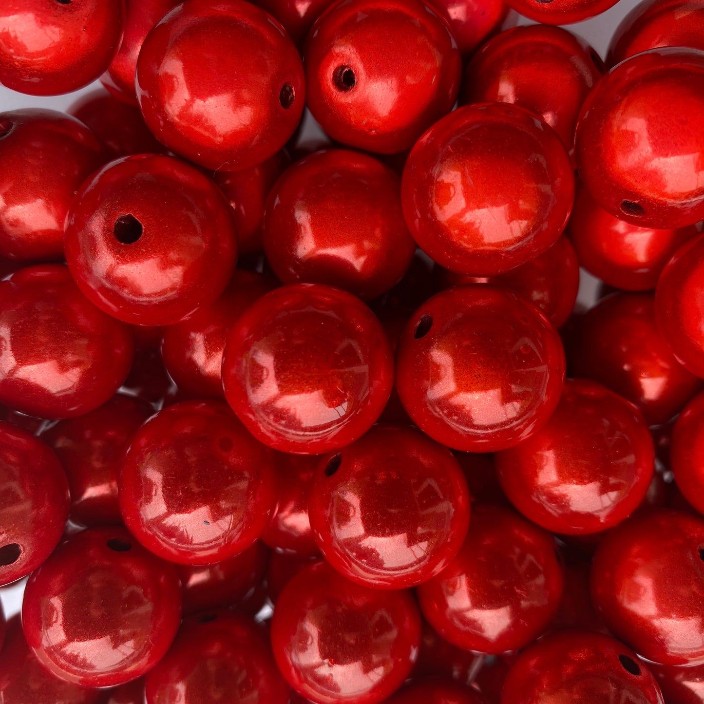 #182- 12mm "Red' Miracle Acrylic Bubble Gum Beads (20 Count)