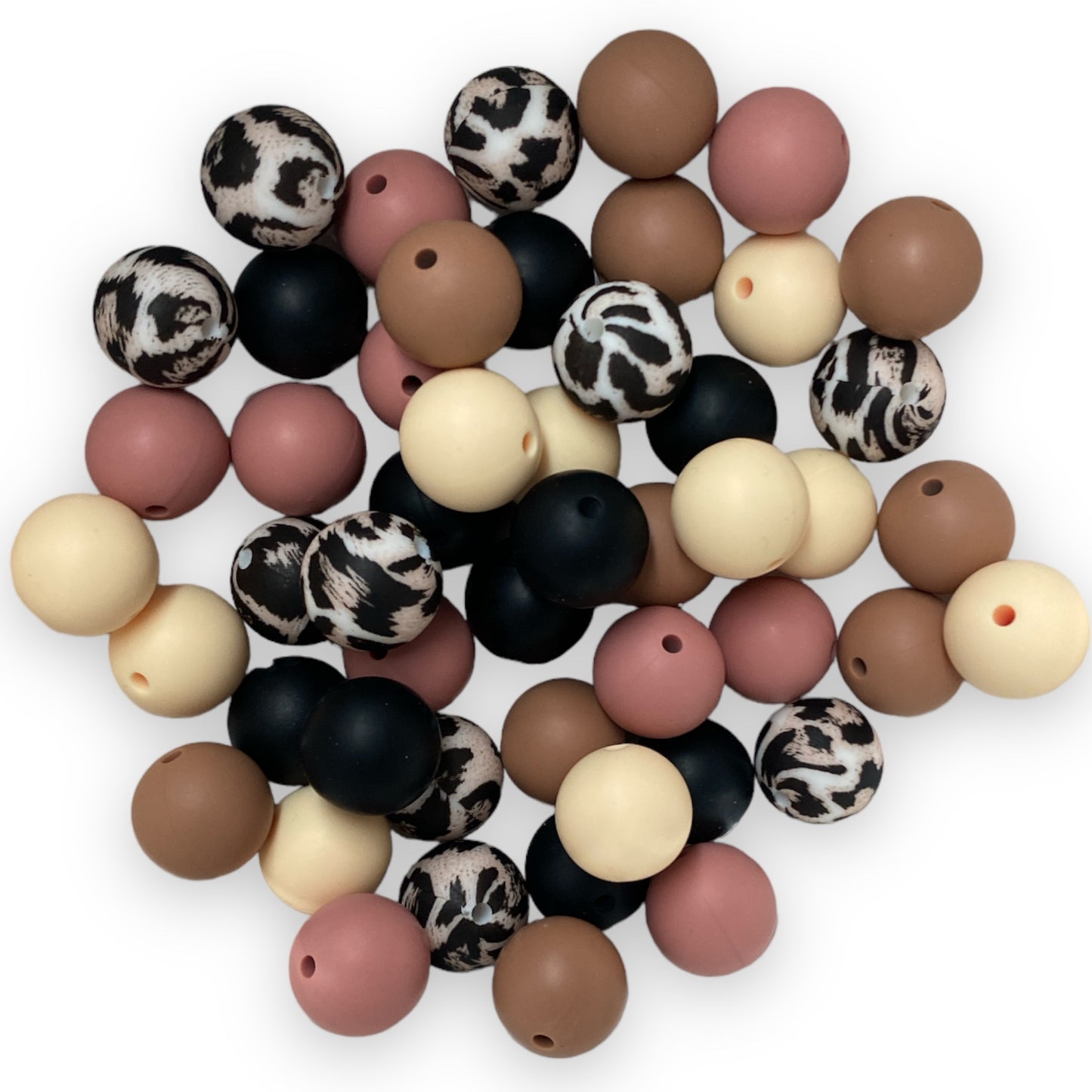 "Wild Safari" 15mm Silicone 50 Count Bead Pack – Ideal for Beadable Pens & Keychains