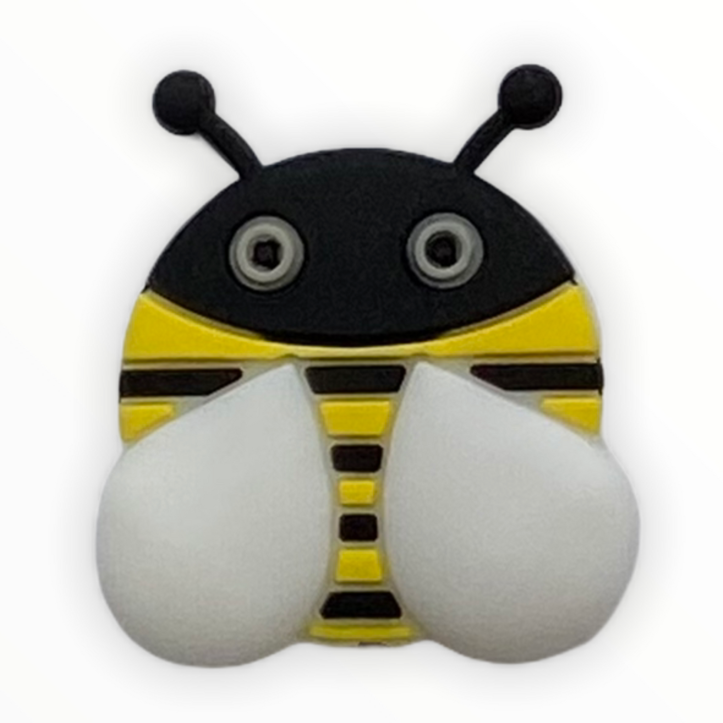 T386- White Bee Silicone Focal Bead (1 Count)