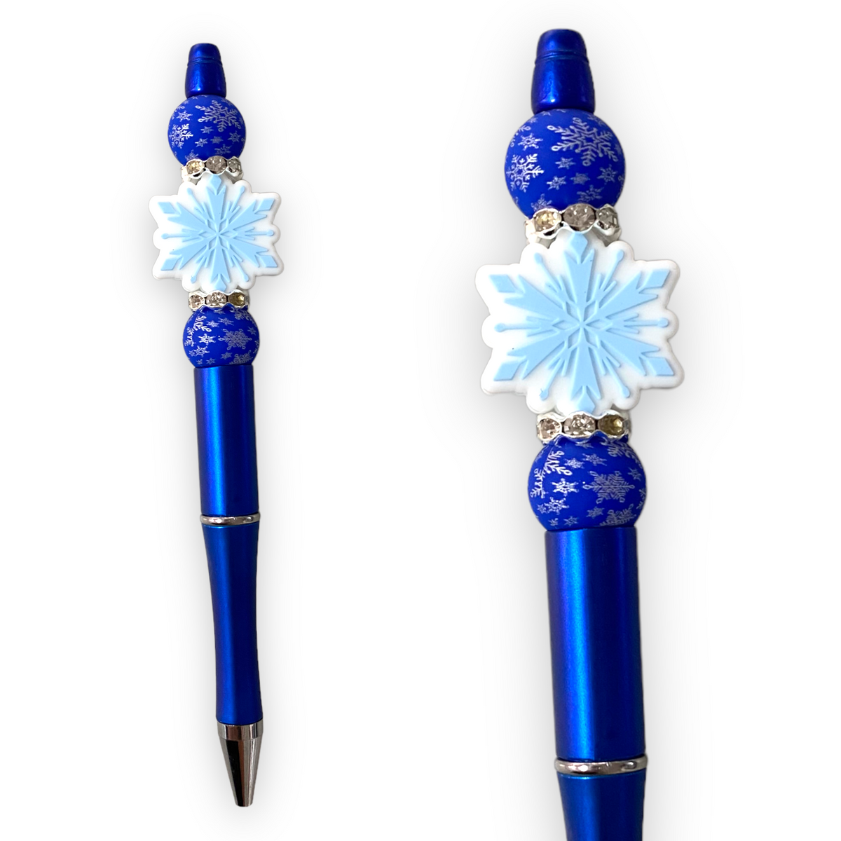 X250 - Blue Snowflake Silicone (1 Count) Focal Bead