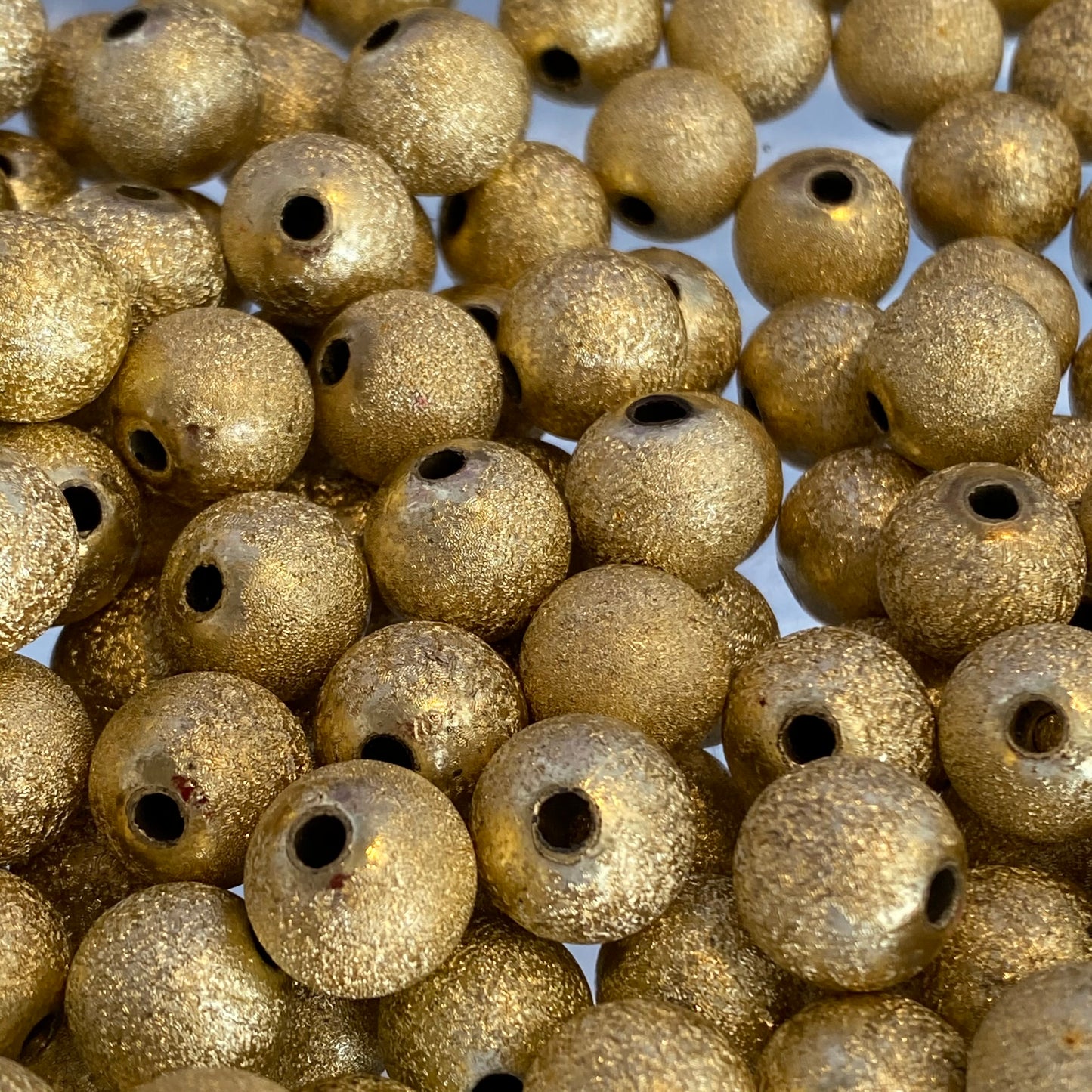 #150- 12mm Gold Stardust Acrylic Bubblegum Beads (20 Count)
