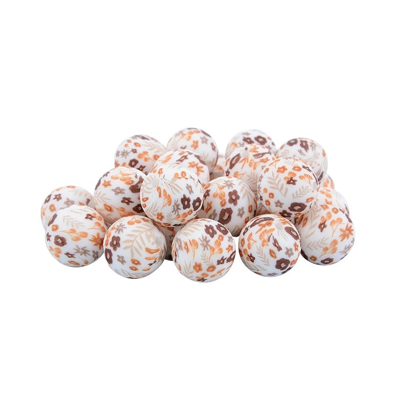 A67 - 15mm "Fall" (10 Count) Silicone Beads, Keychain Making, DIY Pens
