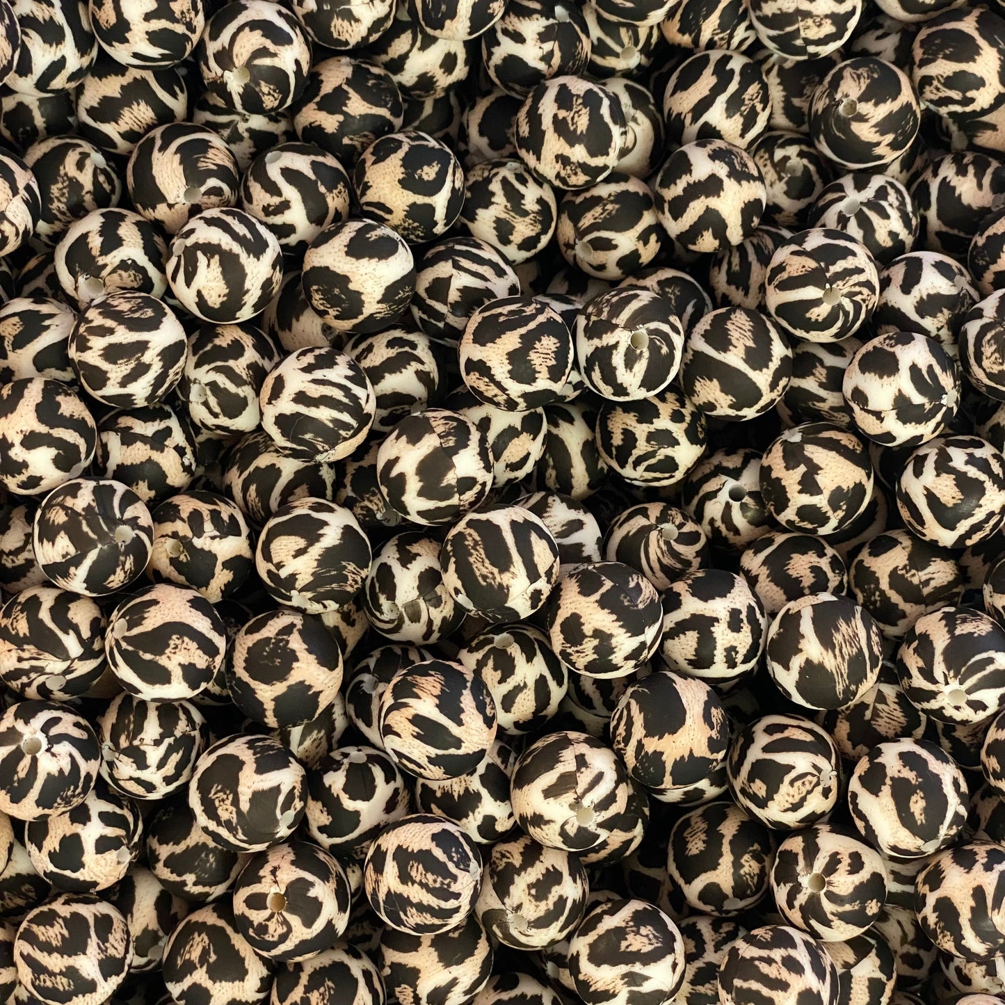 12mm- P-03- Rose Gold Leopard Silicone Beads