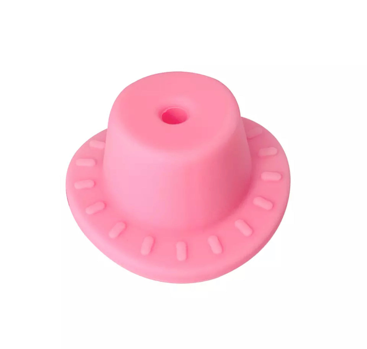 X436 - Pink “Cowboy Hat” Silicone (1 Count) Focal Bead