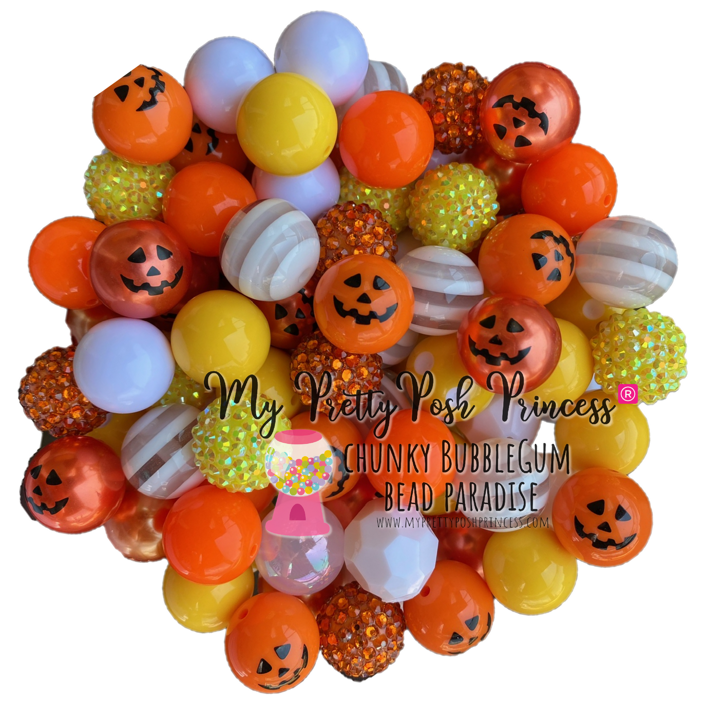 Z/24- 20mm "Candy Corn Pumpkin" (50 Count) Bead Pack