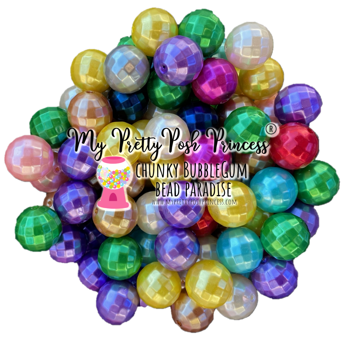 K- 500- 20mm Disco Pearls 100 Count Beads Mix
