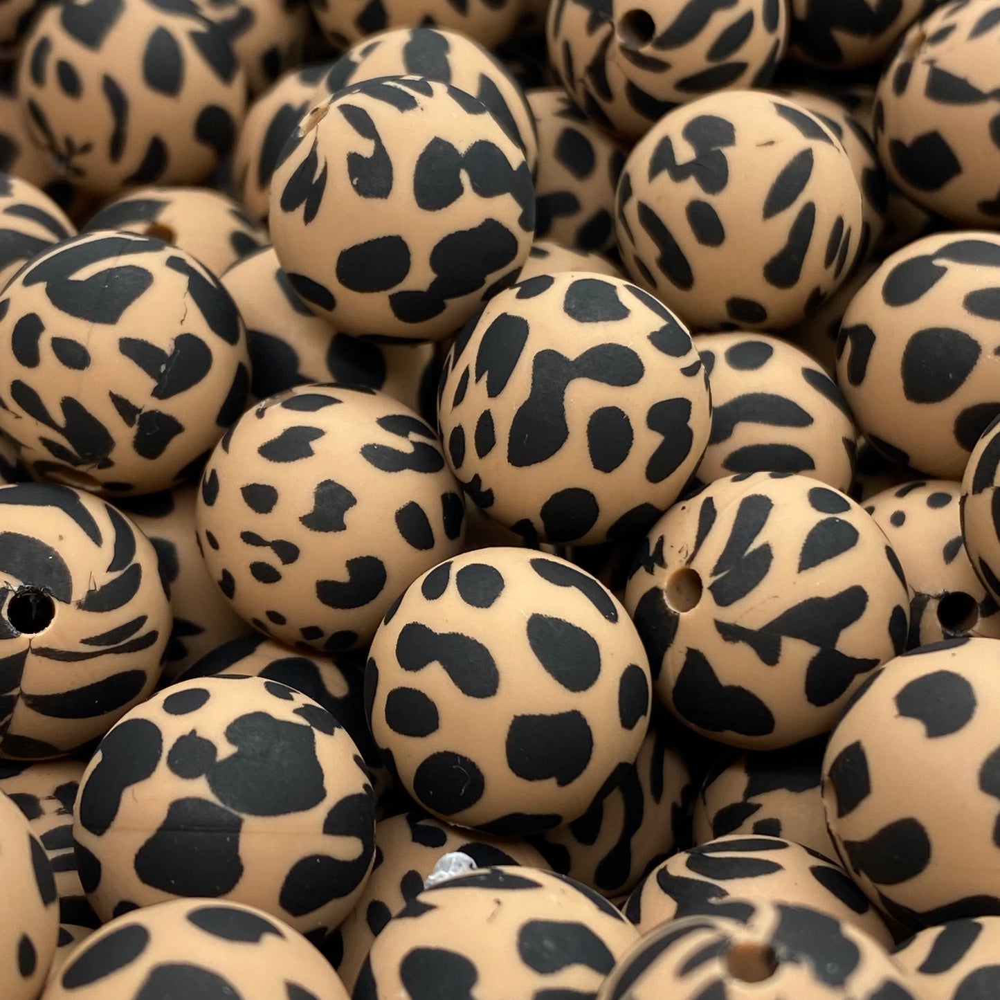 A-6041- 15mm "Brown Cow” Silicone Beads