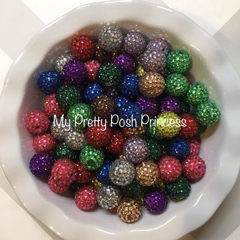 K- 521- 20mm Mixed (No AB) Rhinestones 100 Count Beads