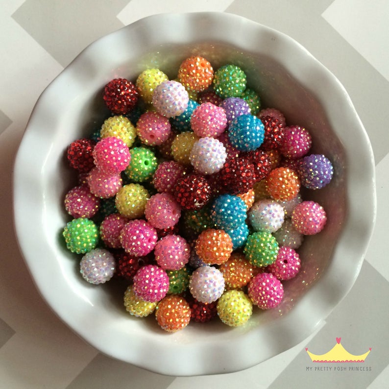 K-541 20mm Rhinestone AB Mix (100 Count)