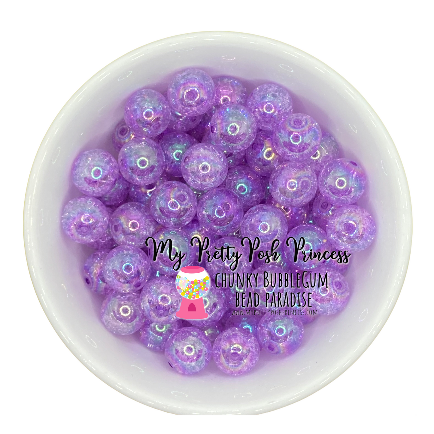 #625 - 20mm Purple "Crackle AB" Acrylic Beads (1 Count)