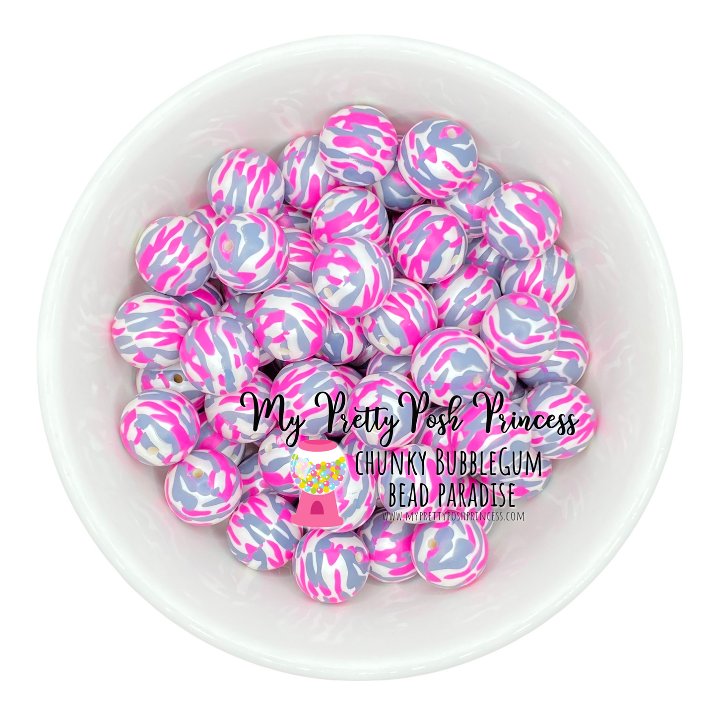 W404- 20mm Pink Camouflage Pearl (1 Count)