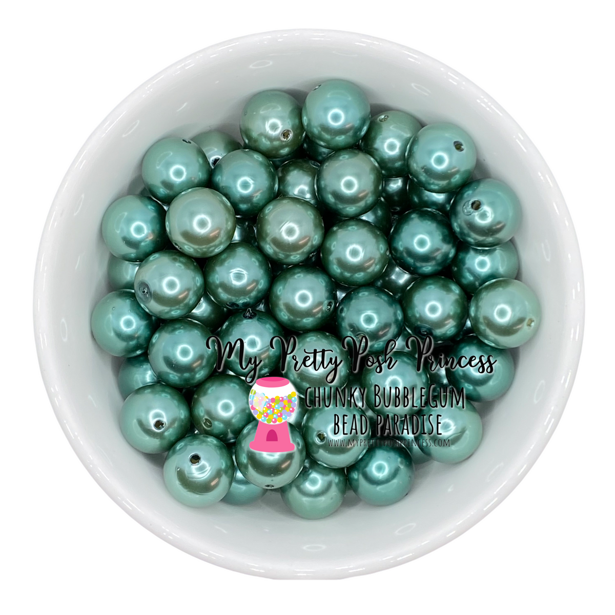 #377 - A16- 20mm Dark TealPearl Acrylic Beads (1 Count)