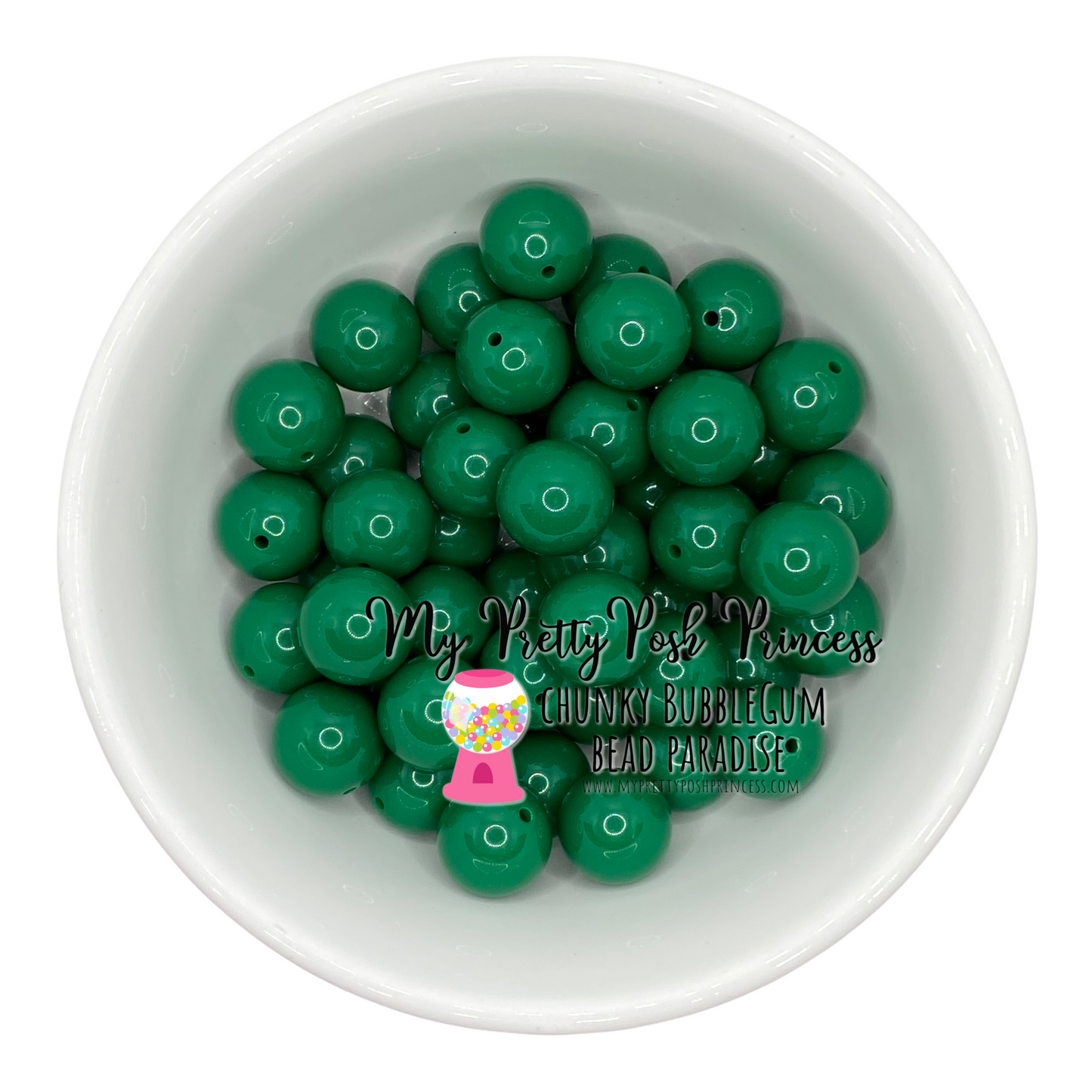 #48 - 12mm Green Solid Acrylic Beads (20 Count)