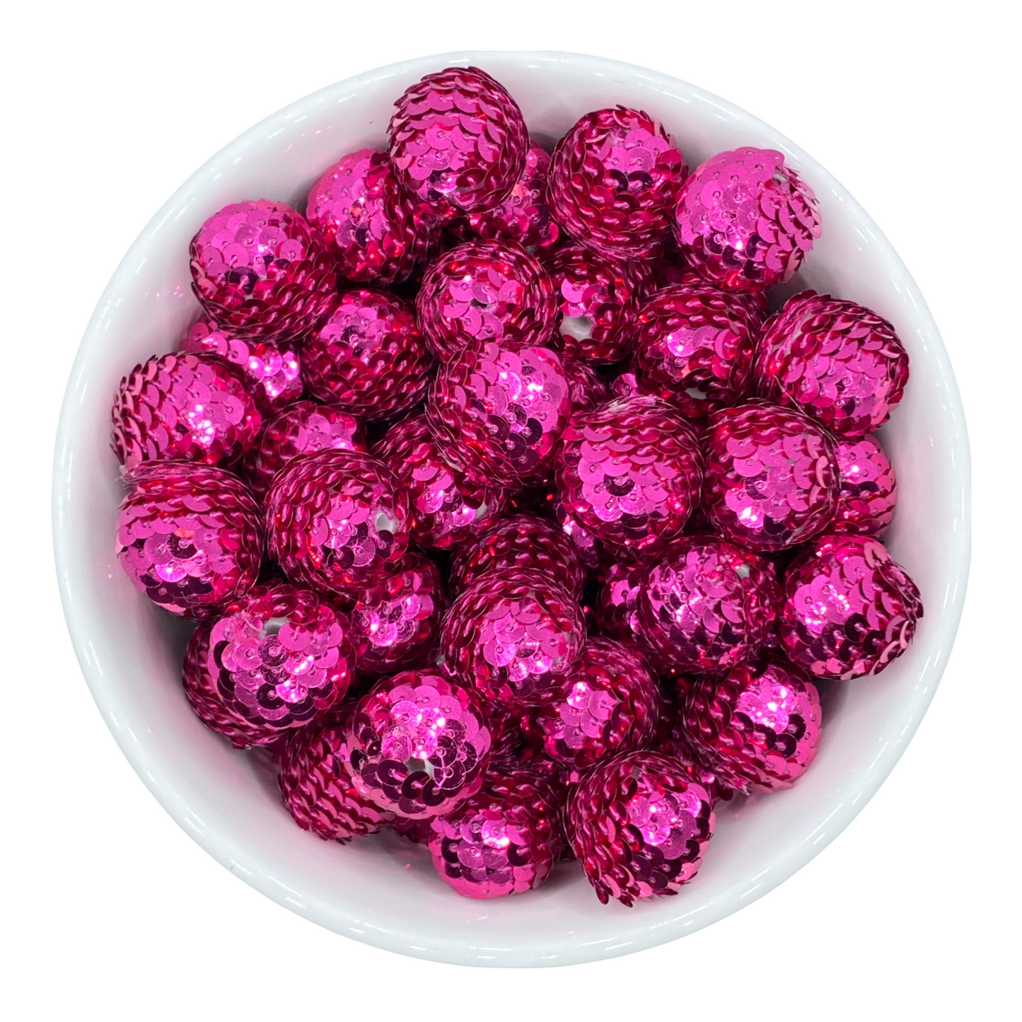 W318- 20mm Fuchsia Sequin Acrylic Beads (1 Count)
