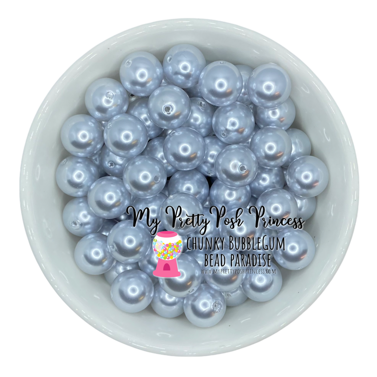 #424- A79- Bright White- 20mm Pearl Acrylic Beads (1 Count)