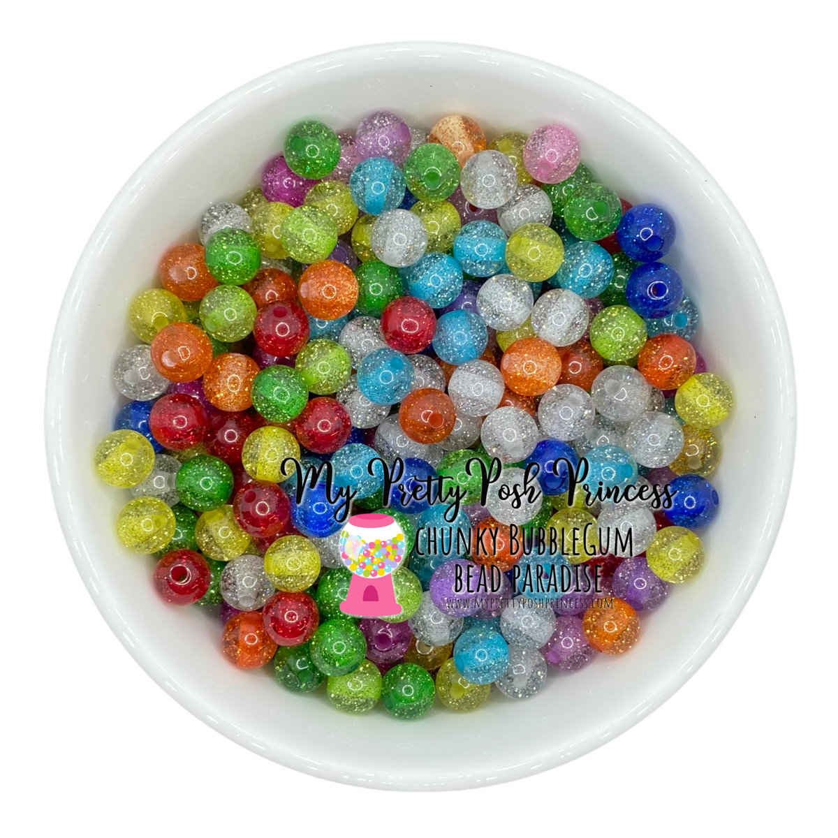 K575 12mm Super Glitter Jellies Mixed 100 Count Beads My Pretty Posh Princess