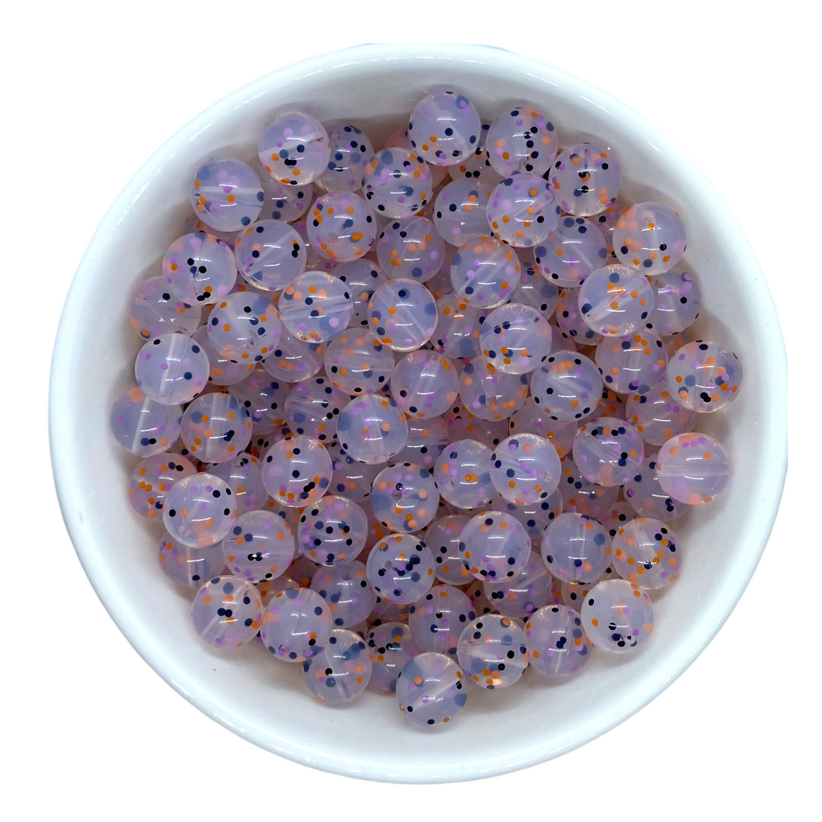 T291- 15mm Halloween Confetti Silicone Beads