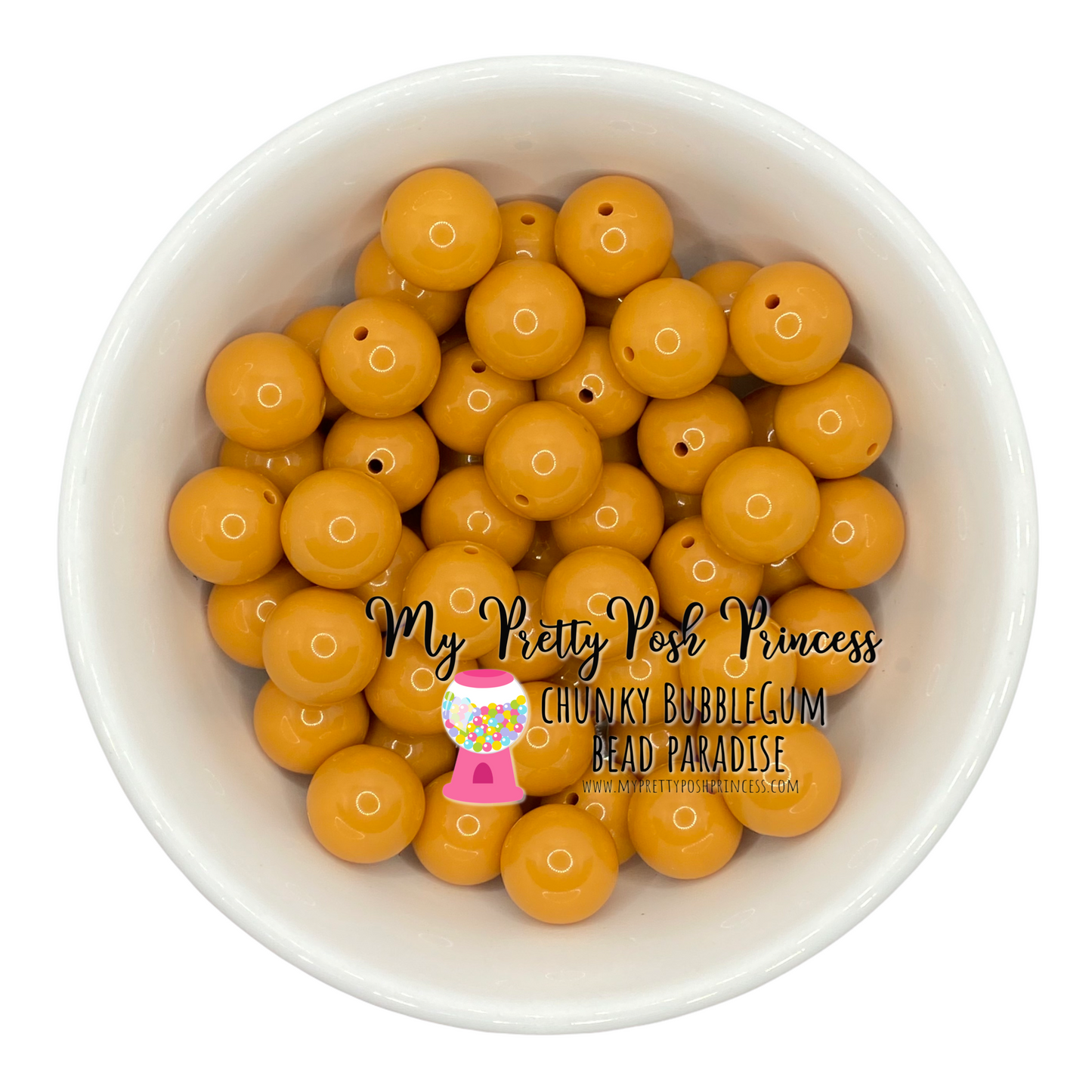 #14 - 12mm Dark Mustard Solid Acrylic Beads (20 Count)