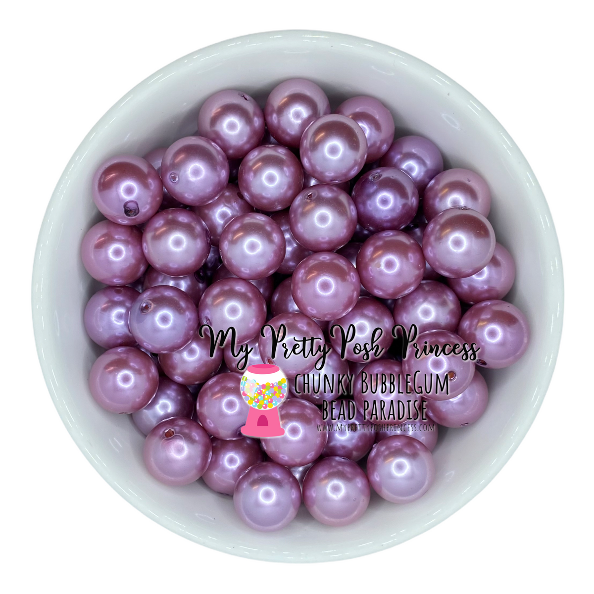 #398 - A47- 20mm Heather Purple Pearl Acrylic Beads (1 Count)