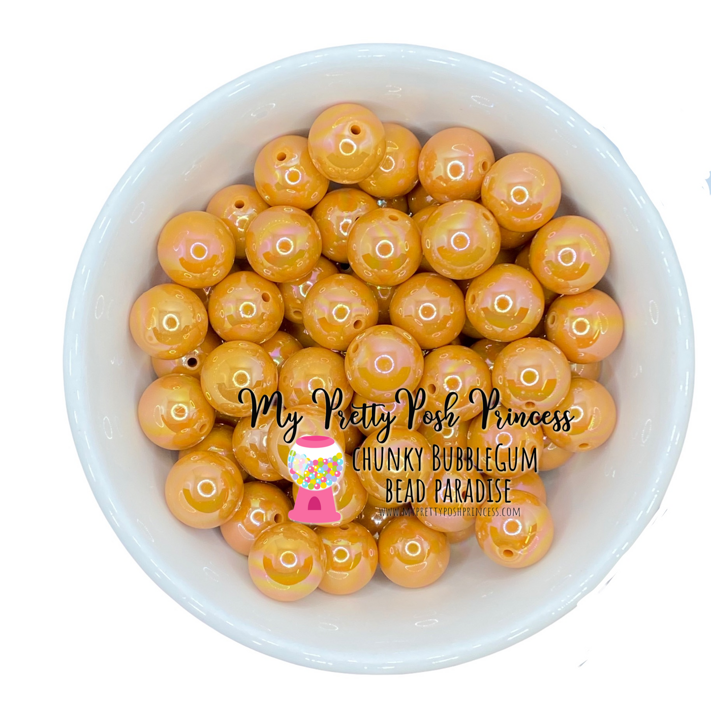 #451 - 20mm Mustard AB Solid Acrylic Beads (1 Count)