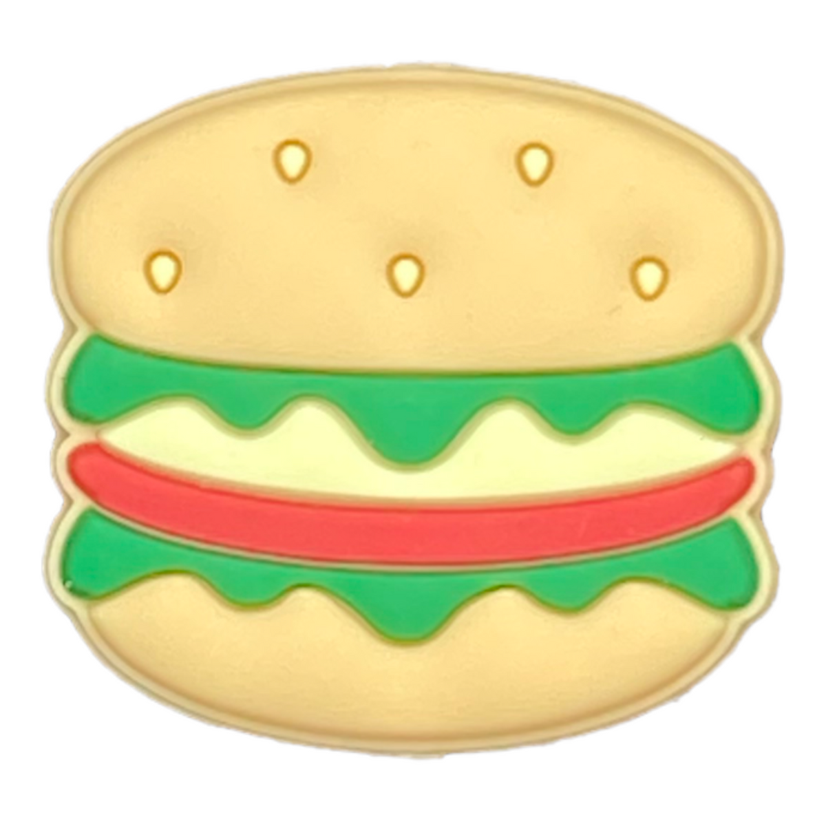 X139 - Hamburger Focal Silicone (1 Count) Beads