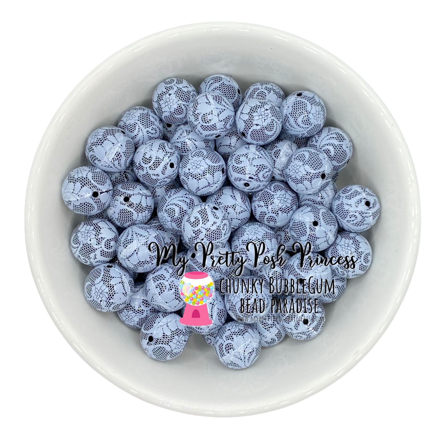 #857 - 20mm Black “Pearl Lace" Acrylic Beads (1 Count)