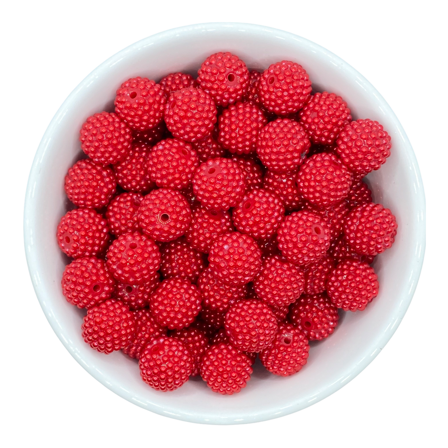 #1206 - - 20mm Red Berry Pearl Rhinestone Acrylic Beads (1 Count)