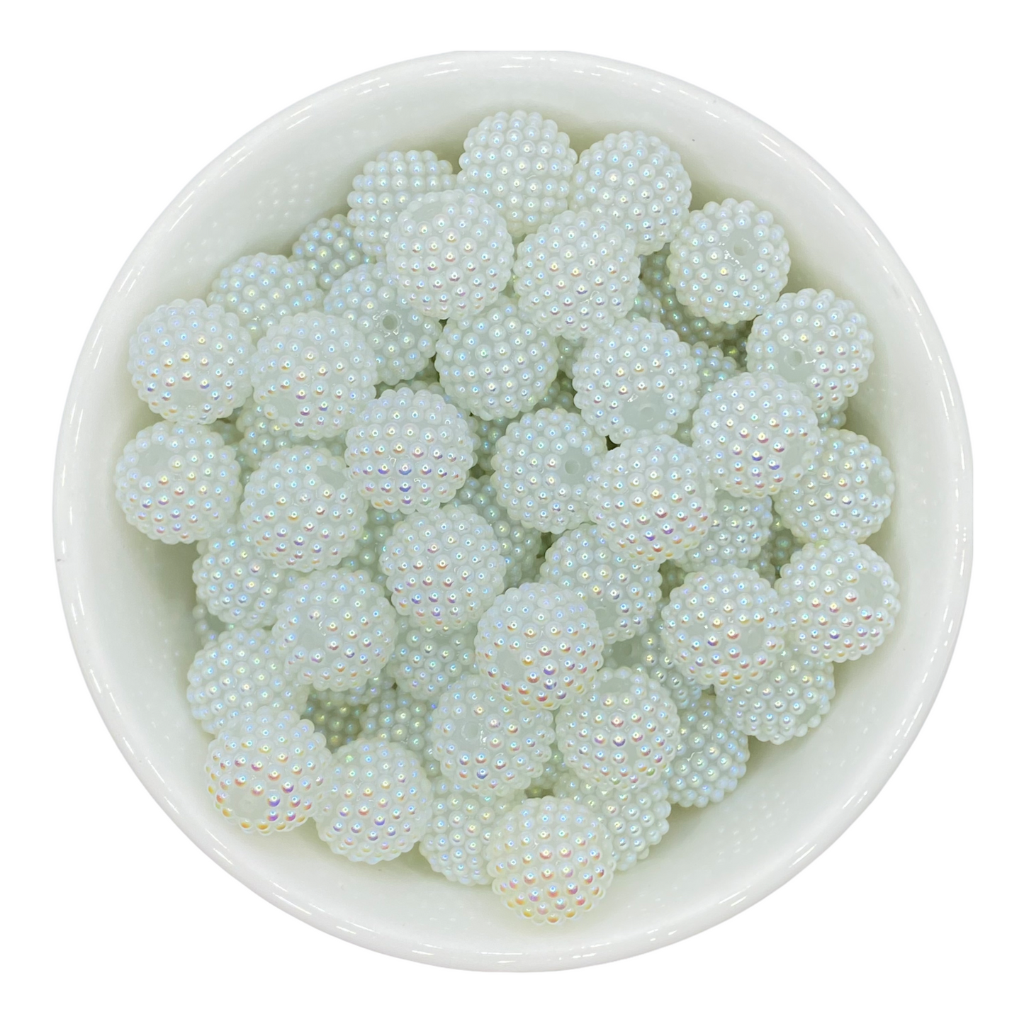 #1209 - 20mm Clear AB Berry Pearl Rhinestone Acrylic Beads (1 Count)