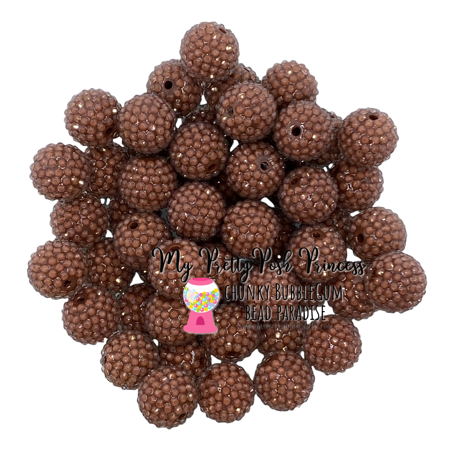 #1115- 20mm Brown Jelly Rhinestone Beads (1 Count)