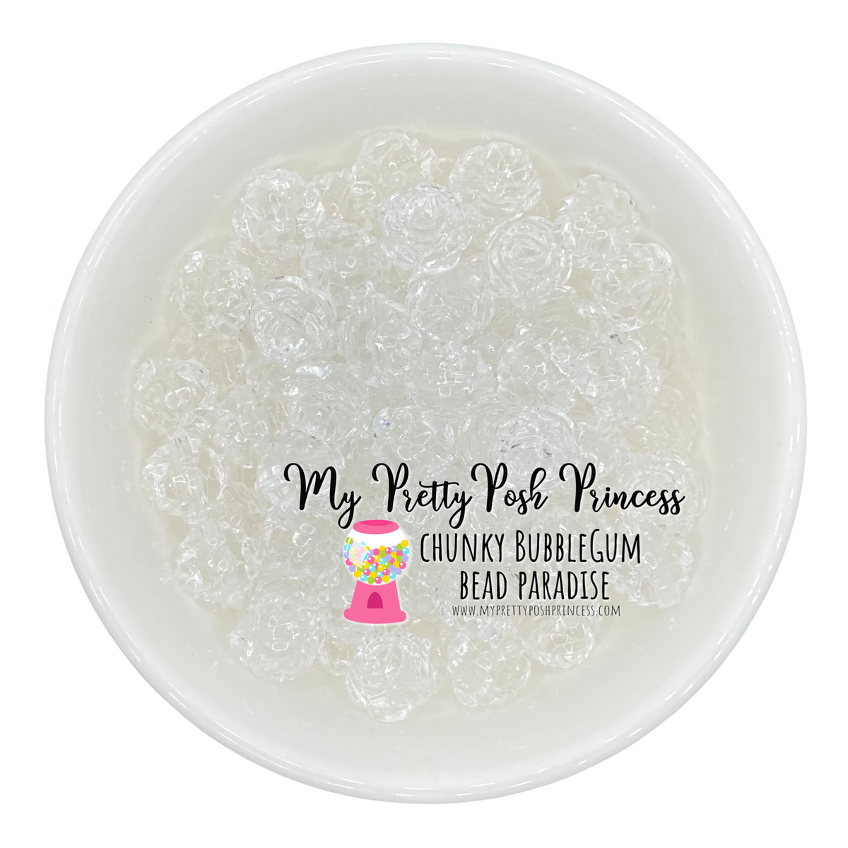 W386- 20mm Clear Rose (1 Count)
